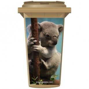 Koala bear On A Branch Wheelie Bin Sticker Panel